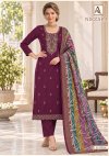 Nirzara By Alok Zam Dyed Embroidery Dress Material 